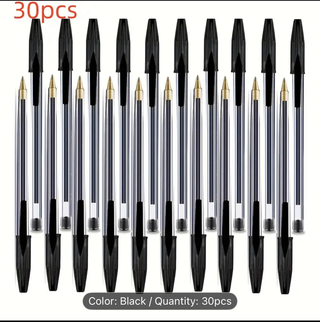 30pcs Premium Black Ballpoint Pens - Medium Tip, Smooth Writing - Professional Quality Pens for Home, Office, School Use - Durable Ink